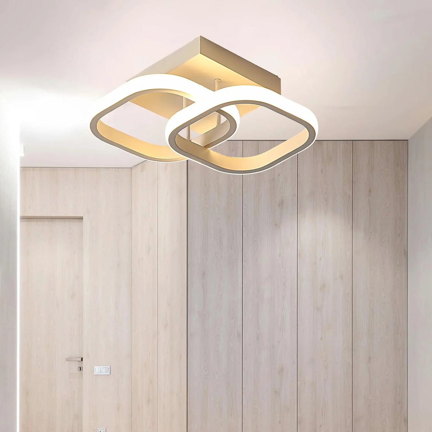 PLAFONIERA QUADRO DUO FORMA QUADRATA MODERNA COLOR BIANCO