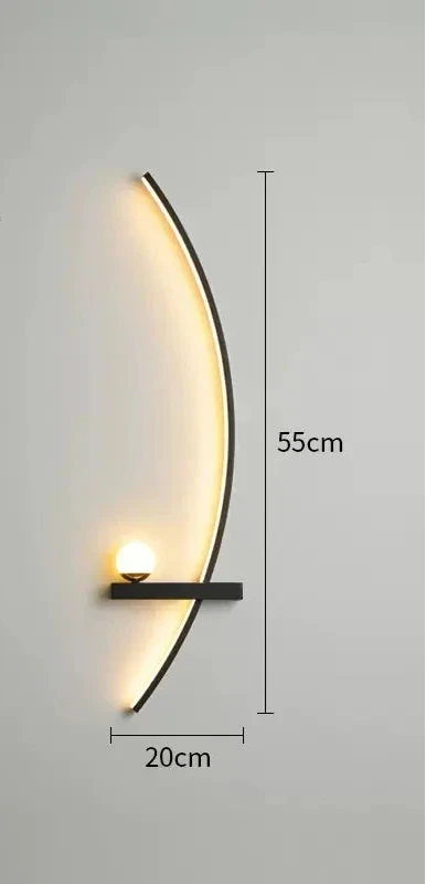 APPLIQUE DA PARETE A LED C-LINE CON MENSOLA E SFERA | COLLEZIONE LINE