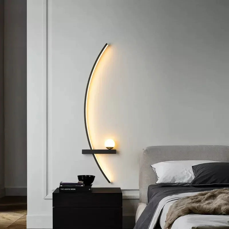 APPLIQUE DA PARETE A LED C-LINE CON MENSOLA E SFERA | COLLEZIONE LINE