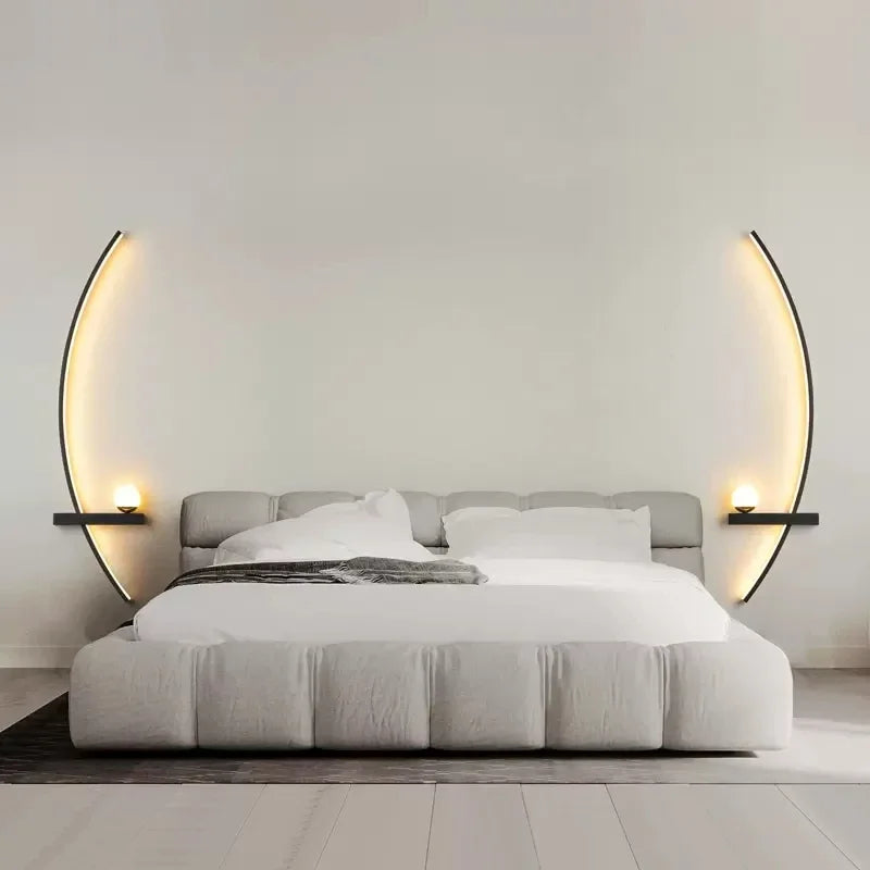 APPLIQUE DA PARETE A LED C-LINE CON MENSOLA E SFERA | COLLEZIONE LINE