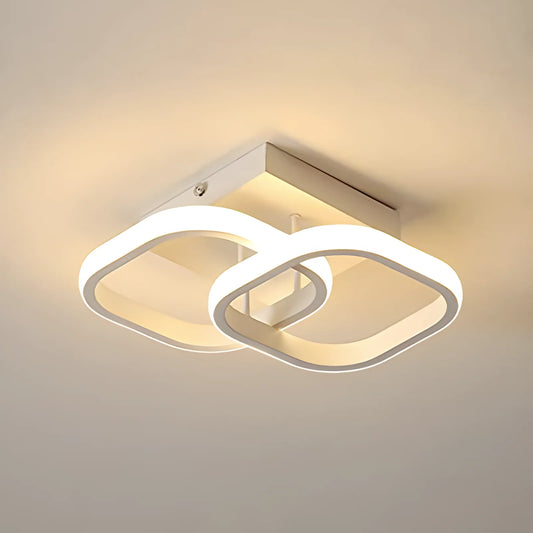 PLAFONIERA QUADRO DUO FORMA QUADRATA MODERNA COLOR BIANCO