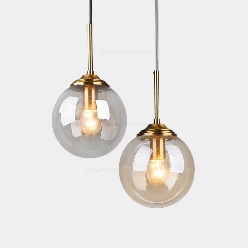 LAMPADARIO LUX CON SFERA IN VETRO | COLLEZIONE ESSENZA