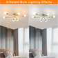 PLAFONIERA ORBIT ORO 6 LAMPADINE STILE INDUSTRIAL MINIMAL