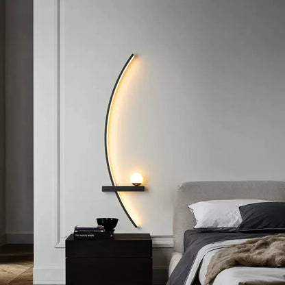 APPLIQUE DA PARETE A LED C-LINE CON MENSOLA  E SFERA | COLLEZIONE LINE