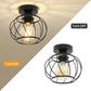 PLAFONIERA GABBIA ROUNDE NERO STILE INDUSTRIAL MODERNA ROTONDA